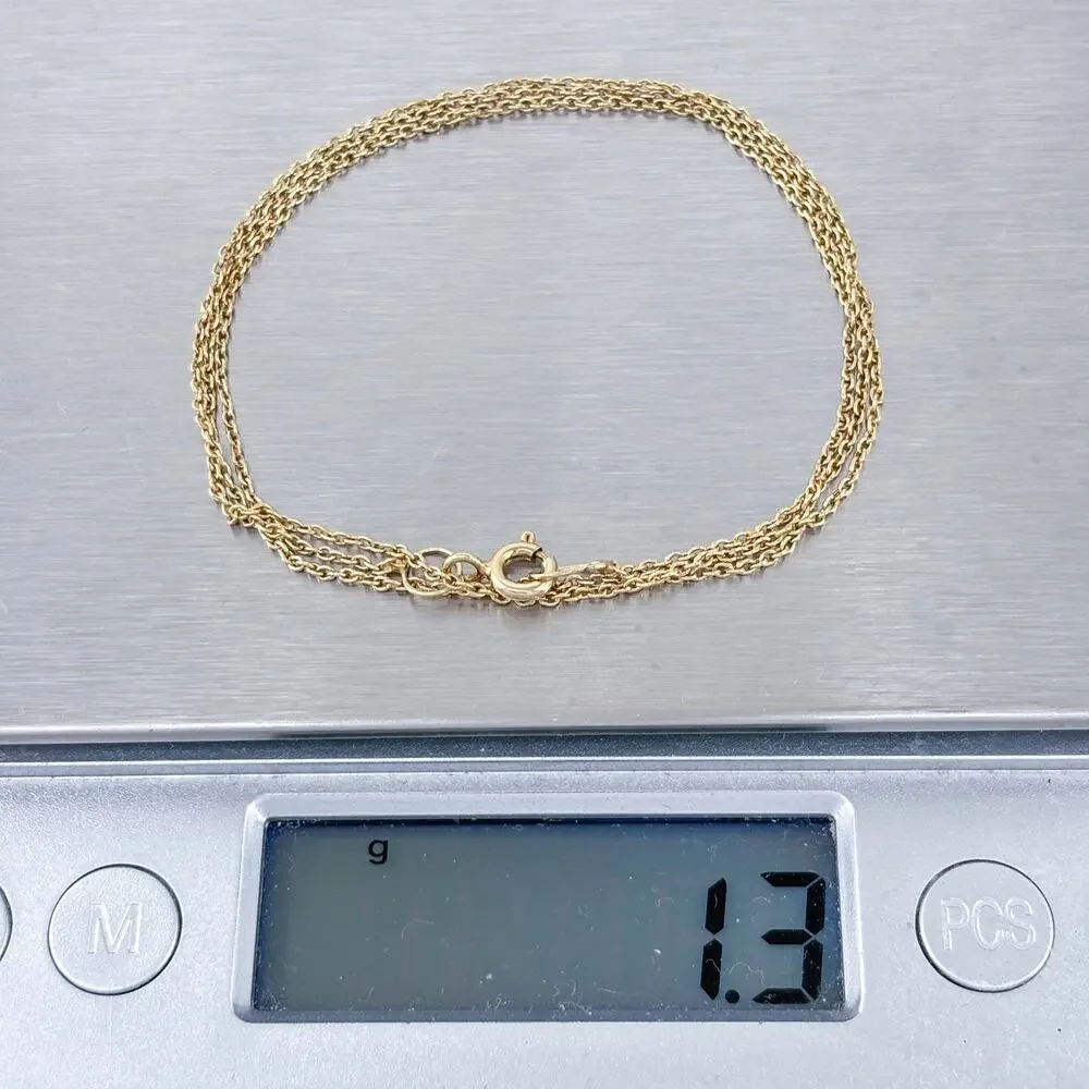 Gold Tone Cable Link Chain | Vintage Sterling Silver 925 | 18
